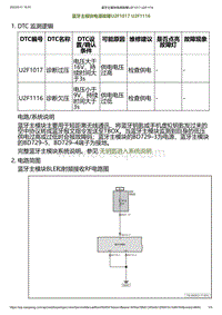 2023小鹏G6诊断-蓝牙主模块电源故障U2F1017 U2F1116