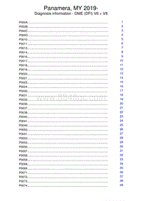 2018-2020保时捷971-DME DFI V6 V8 Diagnostic Trouble Codes