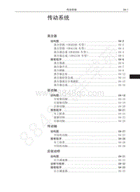 2016-2020年哈弗H6运动版蓝标-01-传动系统 目录