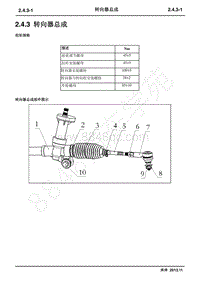 2015年长安新奔奔维修手册-2.4.3 转向器总成