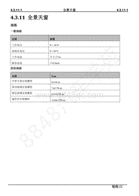 2019-2020年长安锐程CC维修手册-4.3.11 全景天窗