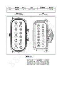 2021年福特野马Mustang电路图-C3808 线束内部 