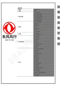 2022年东风风行T5EVO维修手册-T5 EVO维修手册-目录整合