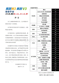 2015年菱智M3 V3维修手册-0.0 快速参考索引