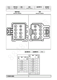 2022年福特锐际Escape插件图-C3009 线束内部 