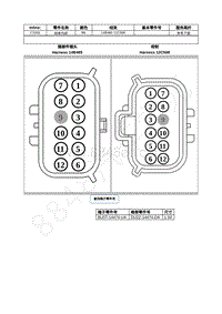 2021年福特全新锐界Edge接插件-C1033 线束内部 