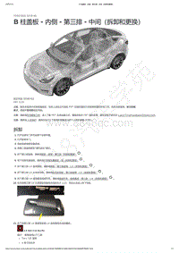 2021-2023年Model Y-B 柱盖板 - 内侧 - 第三排 - 中间（拆卸和更换）