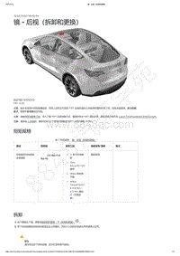 2021-2023年Model Y-镜 - 后视（拆卸和更换）