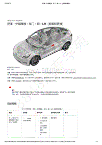 2021-2023年Model Y-把手 - 外部释放 - 车门 - 前 - LH（拆卸和更换）