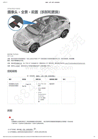 2021-2023年Model Y-摄像头 - 全景 - 前置（拆卸和更换）