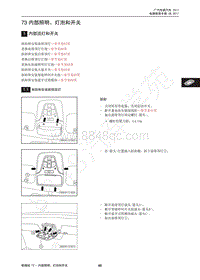 2017年传祺GE3维修手册-73 内部照明 灯泡和开关