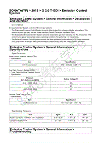 2013年现代索纳塔G2.0T维修手册-排放控制系统