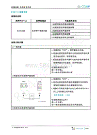 2019年广汽埃安LX-音响娱乐-B1BE113-检修方法说明