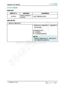 2019年广汽埃安LX-安全气囊-B100050-检修方法说明