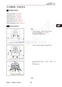 2018年传祺GS4维修手册-73 内部照明 灯泡和开关