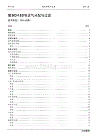 2020年江铃域虎9维修手册-303-12B节 进气分配与过滤