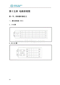 2016年北汽EX200 EX260电路图-01-控制器针脚定义