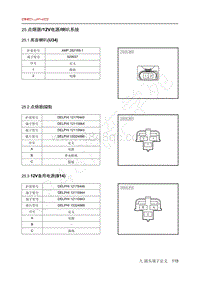 2020年北汽EC3电路图-25-点烟器 12V电源 喇叭系统