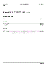 2013新世代全顺柴油版维修手册-303-12B进气分配与过滤-2.2L