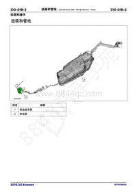 2017年福特撼路者维修手册-310_01B油箱和管线 2.2升Duratorq-TDCi（118千瓦160马力）- Puma