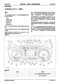 2018年福特撼路者Everest维修手册-413_01仪器仪表 讯息中心和警告蜂鸣器