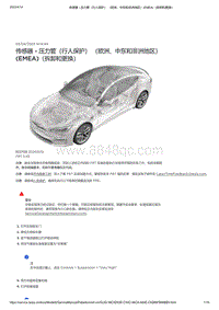 2021年特斯拉Model S-传感器 - 压力管（行人保护） （欧洲 中东和非洲地区） EMEA （拆卸和更换）