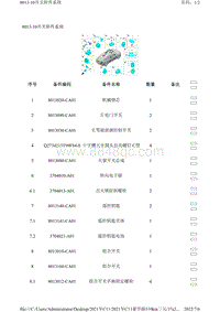 2021年零跑C11新能源-零部件信息