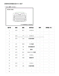 2021年零跑C11新能源-故障诊断-后驱电机控制器总成RMCU端子