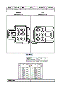 2021年林肯飞行家线路接插件-C3807 线束内部 