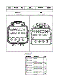 2021年林肯飞行家线路接插件-C3381 线束内部 