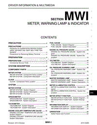 英菲尼迪QX80 MWI-仪表 警告灯和指示灯