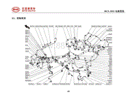 2022比亚迪汉EV电路图 11 前舱线束