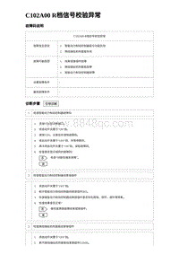 2023唐DM-i诊断 C102A00 R档信号校验异常