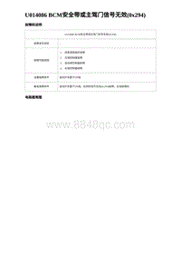 2023唐DM-i诊断 U014086 BCM安全带或主驾门信号无效 0x294 