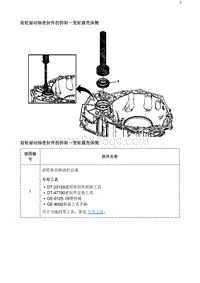 2020阅朗 前轮驱动轴密封件的拆卸-变矩器壳体侧