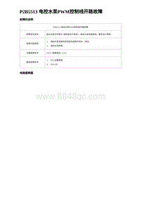 2023唐DM-i诊断 P2B5513 电控水泵PWM控制线开路故障