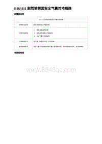 2023比亚迪汉EV诊断 B163111 副驾驶侧面安全气囊对地短路