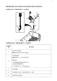 2020阅朗 带换档轴位置开关的手动换档止动杆总成和驻车棘爪执行器的拆卸