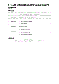 2023海豹DM-i诊断 B1CE211 右外后视镜左右换向电机驱动电路对地短路故障