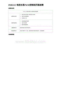 2023海豹DM-i诊断 P2B5513 电控水泵PWM控制线开路故障