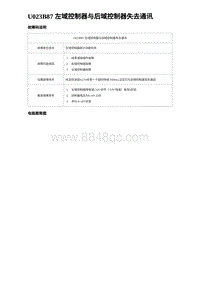 2023海豹DM-i诊断 U023B87 左域控制器与后域控制器失去通讯