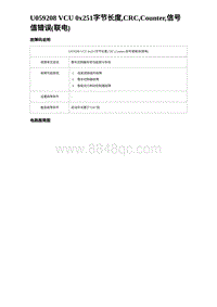 2023海豹DM-i诊断 U059208 VCU 0x251字节长度 CRC Counter 信号值错误 联电 