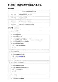 2023海豹DM-i诊断 P1A3B21 动力电池单节温度严重过低