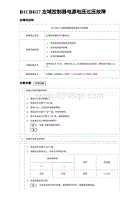 2023海豹DM-i诊断 B1CDB17 左域控制器电源电压过压故障