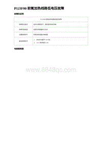 2023海豹DM-i诊断 P123F00 前氧加热线路低电压故障