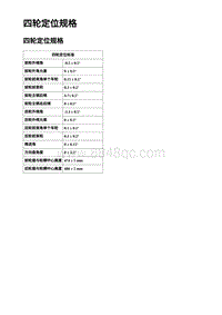 四轮定位规格