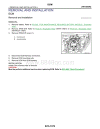 雷诺Pulse维修手册 REMOVAL AND INSTALLATION