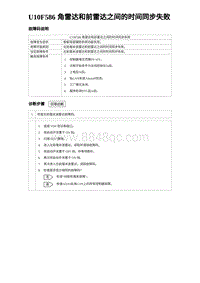 2024比亚迪海豹诊断 U10F586 角雷达和前雷达之间的时间同步失败