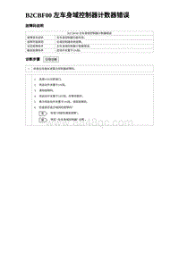 2024比亚迪海豹诊断 B2CBF00 左车身域控制器计数器错误