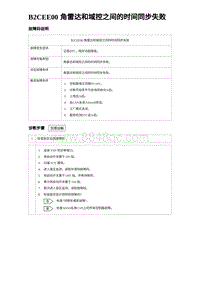 2024海狮07EV诊断 B2CEE00 角雷达和域控之间的时间同步失败